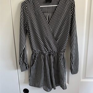 Lumiere Black and White Striped Romper